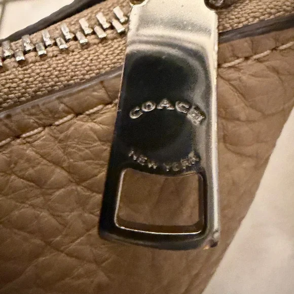 Coach Kacey Satchel in a taupe or beige color. - Picture 12 of 12